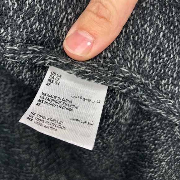 NWT Karen Scott Gray Knit Open Cardigan Sz 0X - Picture 4 of 6